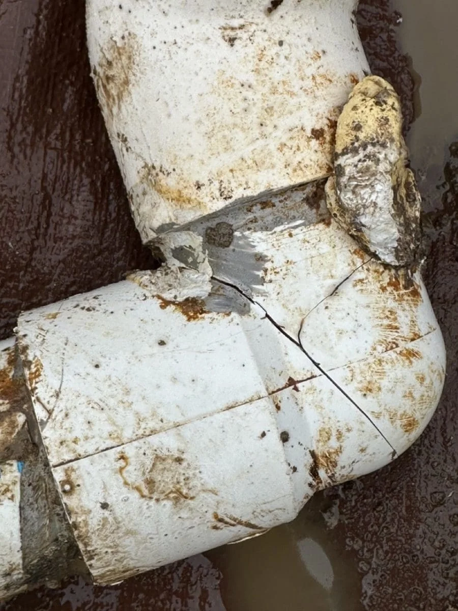 Cracked pool pipe needing swimming pool leak repair