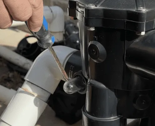 Sight glass on a pool multiport valve