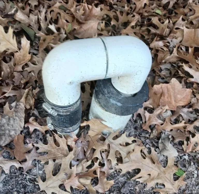 Pool backwash discharge pipe