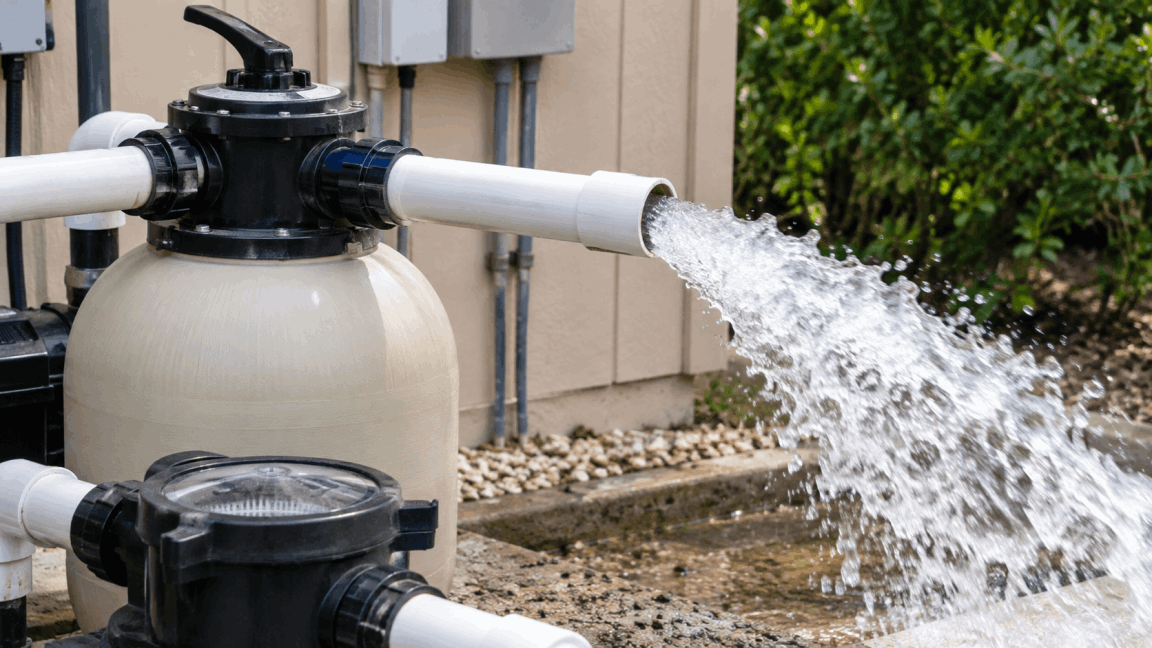 How to check a pool backwash valve for a leak