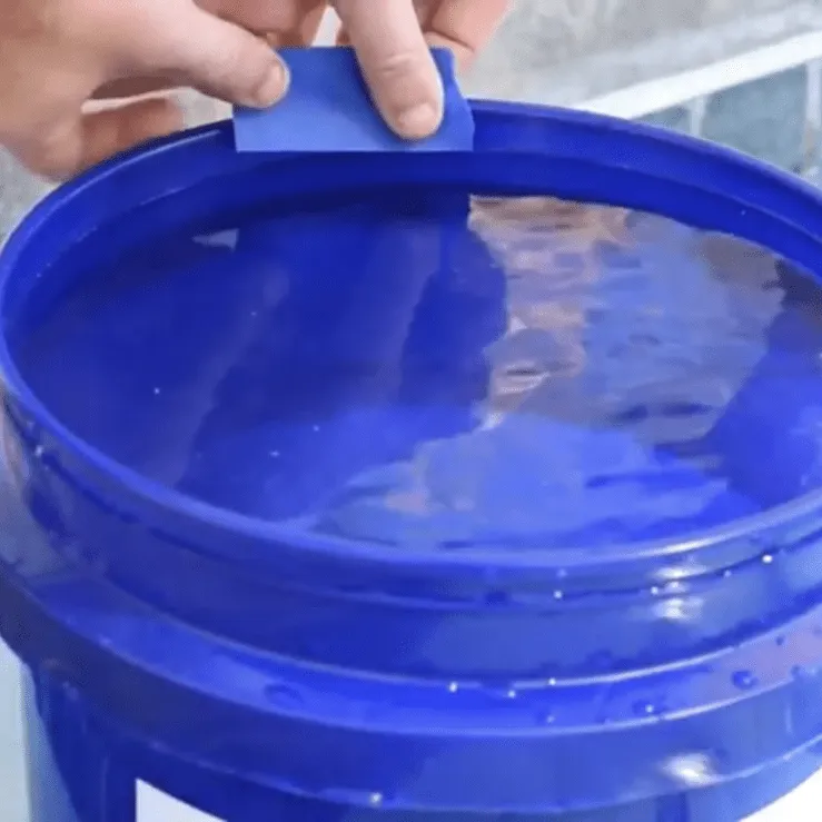 Put tape at top of water level