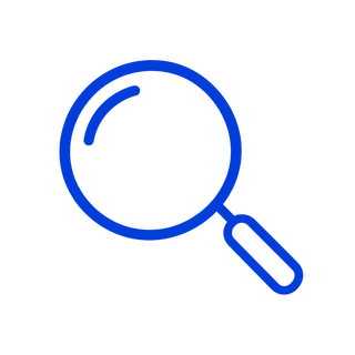 Pool inspection magnifying glass icon