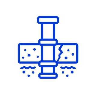 Under-concrete pool pipe repair icon