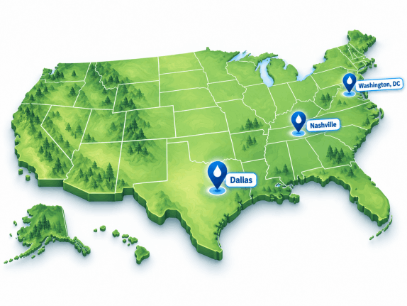 Map illustrating True Blue service regions