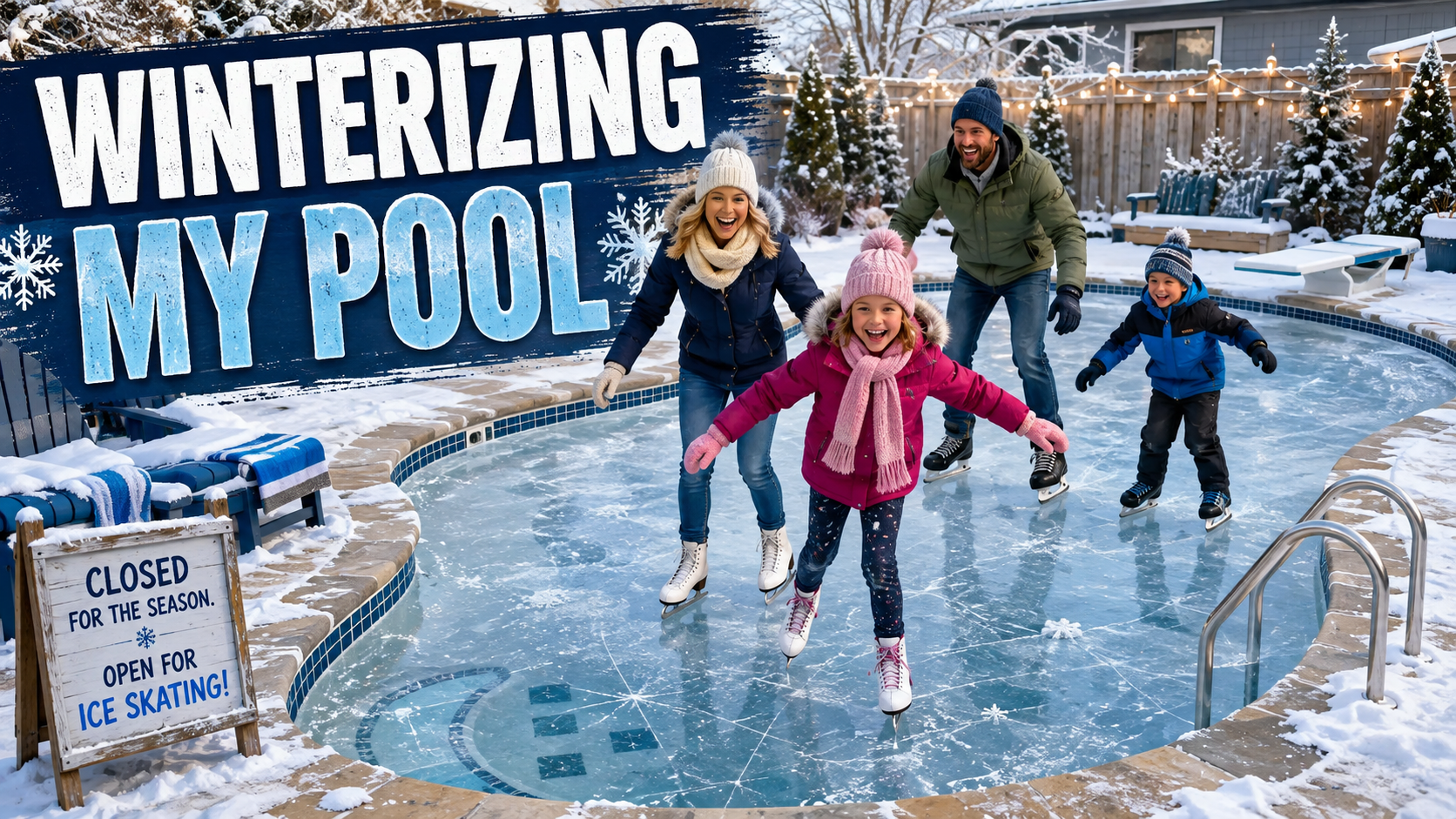 Winterizing a swimming pool before freezing weather